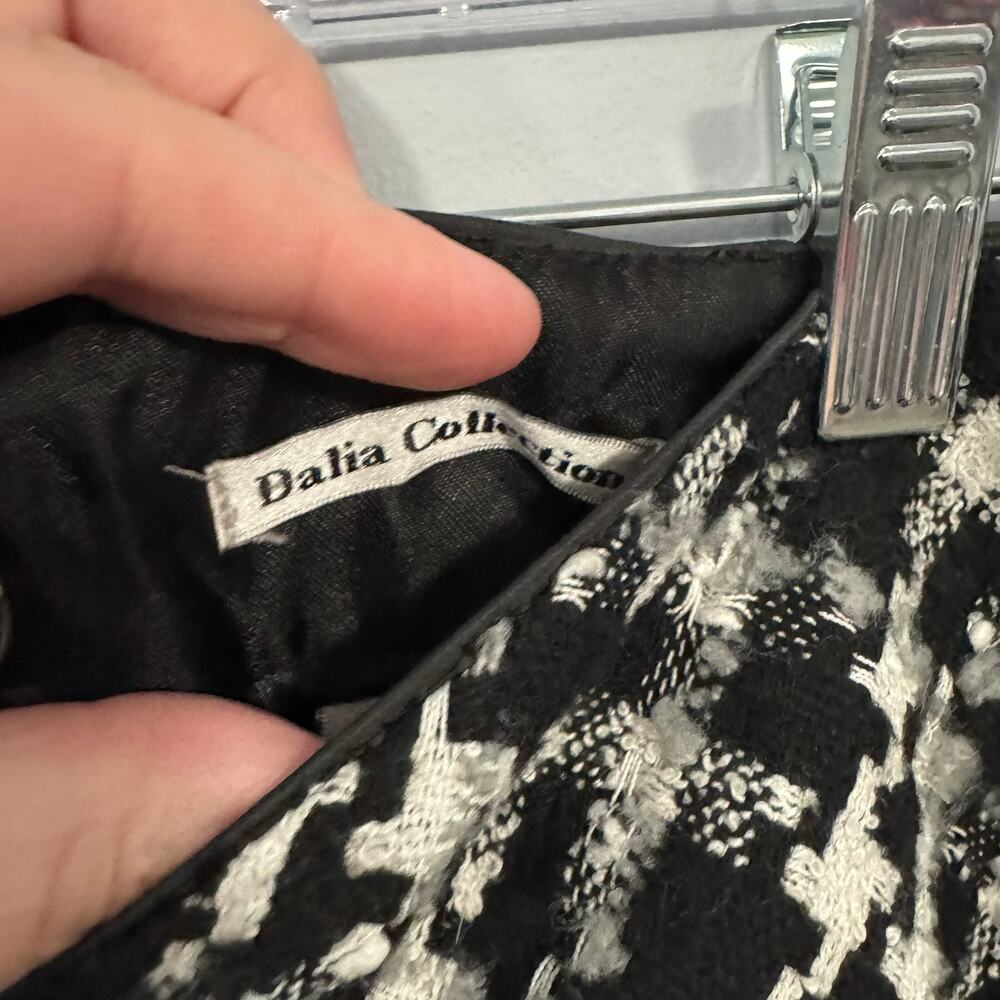 NWT Dalia Collection Wool Blend Short Pencil Skirt Size 8 Black & White Tweed - Picture 5 of 9